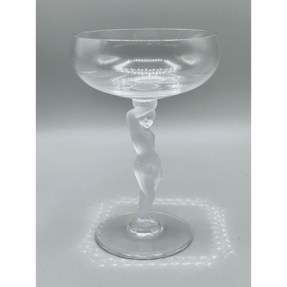 Vintage Bacchus Frosted Champagne Sherbet Glass By France 1 Pc Replacement Glass - Picture 3 of 11